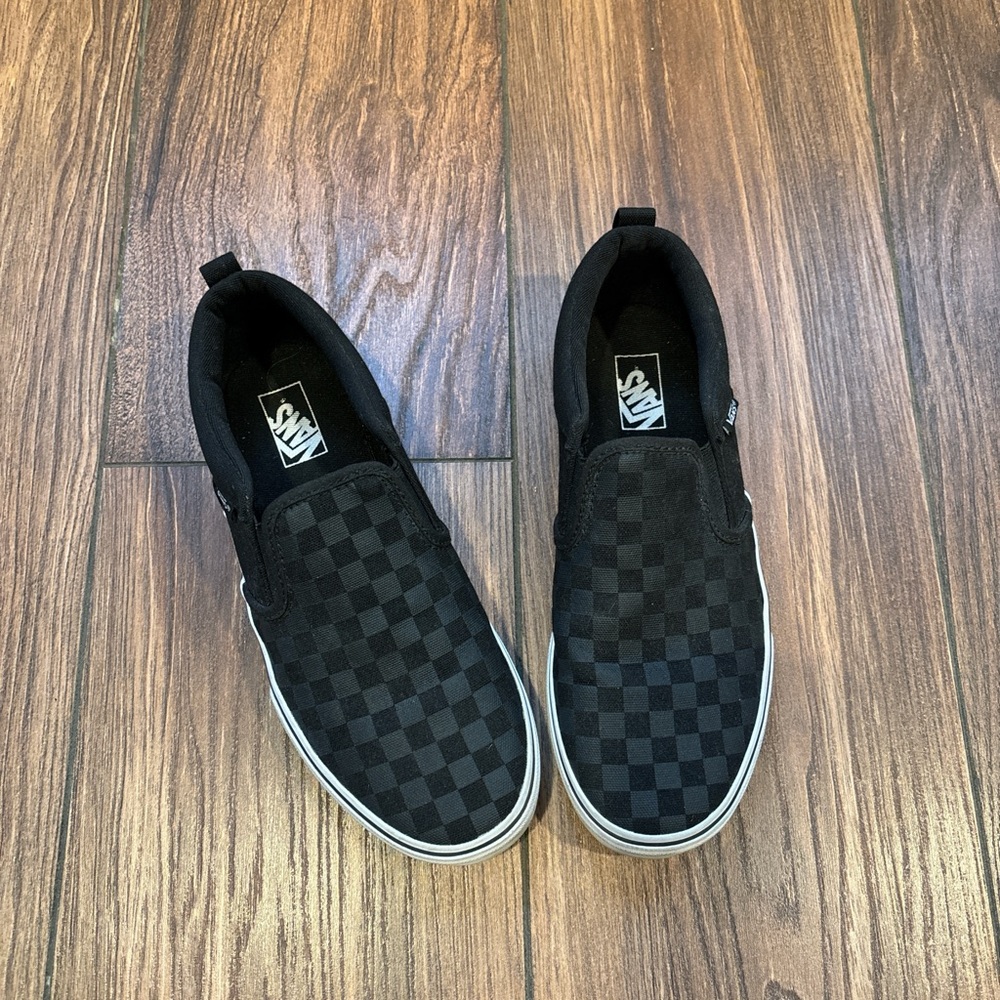 Black Checkered Vans